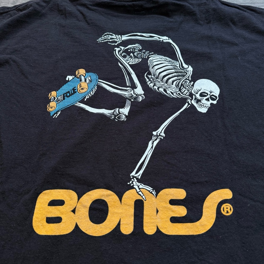 Powell Peralta Faded Black Skate BONES Skeleton T Shirt XL Men Vintage - Picture 6 of 13